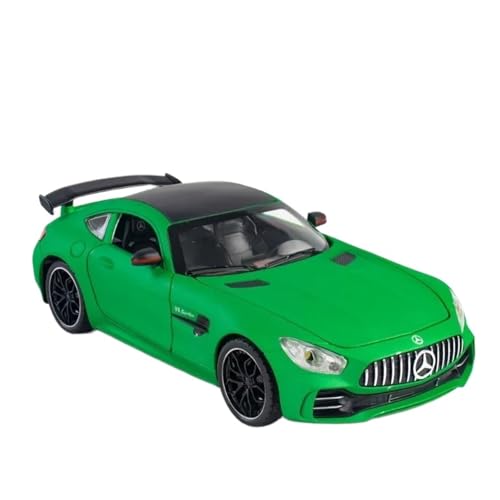 DUEVEL 1:24 Für Benz AMG GTR Metall Modell Diecast Sport Auto Simulation Mit Licht Sound Zurückziehen Spielzeug Sammlung Geschenke Druckgussmodelle Motorfahrzeuge(Grün) von DUEVEL