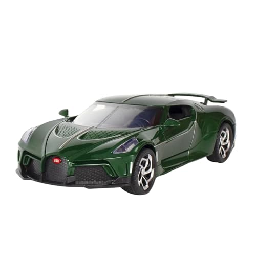 DUEVEL 1:24 Für Bugatti Voice of The Night Automodell Druckguss-Spielzeugfahrzeuge Metallsimulation Sound- Und Lichtkollektion Druckgussmodelle Motorfahrzeuge(Grün) von DUEVEL