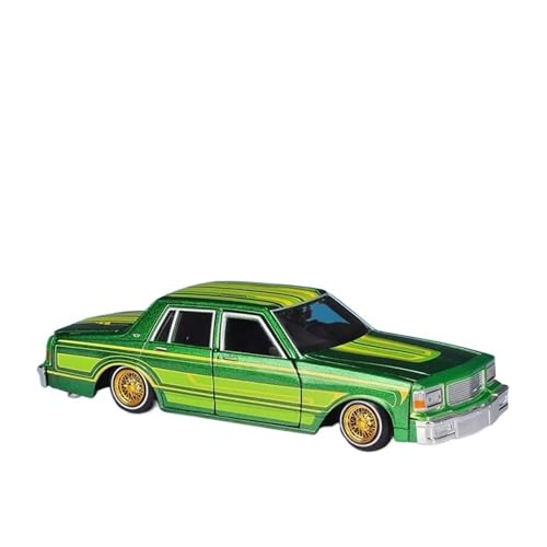 DUEVEL 1:26 Für Chevrolet Caprice 1987 Legierung Sportwagenmodell Druckguss Metallspielzeug Klassische Rennwagen-Modellsimulation Druckgussmodelle Motorfahrzeuge(Grün) von DUEVEL
