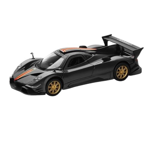 DUEVEL 1:31 Für Pagani Zonda R Revolucion Alloy Super Sport Car Model Die-Cast Metal Simulation Toy Racing Car Model Mit Klang Und Licht Druckgussmodelle Motorfahrzeuge(Schwarz) von DUEVEL