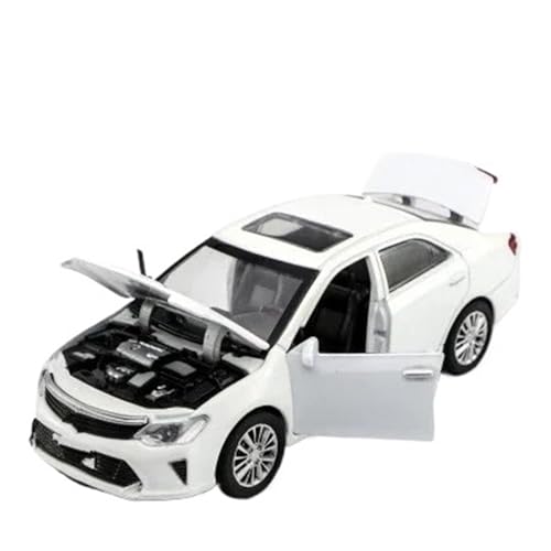 DUEVEL Maßstab 1 32 Für Toyota Camry, Automodell Aus Metalllegierung, Druckguss, Miniaturmodell, Spielzeug Mit Rückzug Und Soundlicht Druckgussmodelle Motorfahrzeuge(White) von DUEVEL