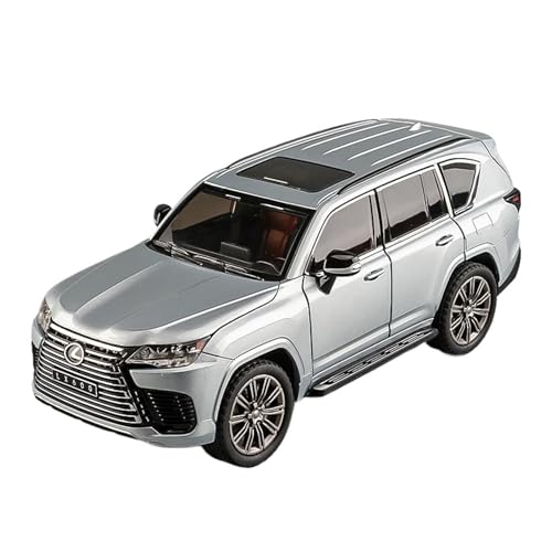 DUEVEL Maßstab 1:24 Für LX600 SUV-Legierungsautomodell Sound- Und Licht-Pullback-Simulation Metall-Finish-Autosammlung Druckgussmodelle Motorfahrzeuge(Gray) von DUEVEL