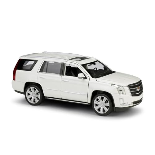Diecast 1 24 Für Simulator Legierung Modell Auto 2017 Cadillac Escalade SUV Metall Autos Spielzeug Sammlung Dekoration Druckgussmodelle Motorfahrzeuge(White) von DUEVEL