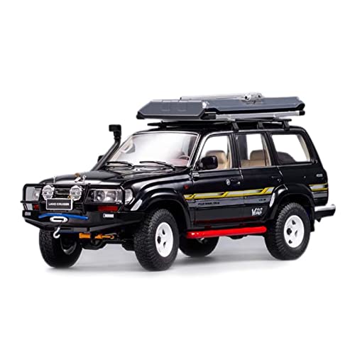 Druckguss 1 18 Für Toyota Land Cruiser LC80 Statische Legierung Geländewagenmodell Simulation Sammlerstück Ornament Druckgussmodelle Motorfahrzeuge(Black B) von DUEVEL