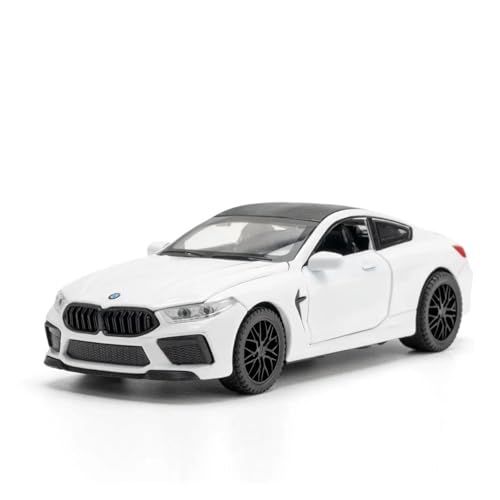 Druckguss 1 32 Für Maßstabsgetreue BMW M8-Legierungsmodelle Spielzeug Autos Reifen Miniaturfahrzeug Mit Leichter Musik Druckgussmodelle Motorfahrzeuge(White) von DUEVEL