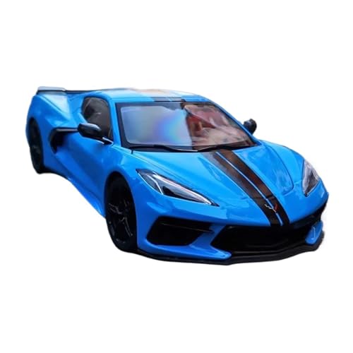 Druckguss 1:24 Für Maßstab Corvette Sports 2020 Autosimulation Legierung Automodell Fan-Kollektion Home Dforecoration Metallornamente Druckgussmodelle Motorfahrzeuge(Blau) von DUEVEL