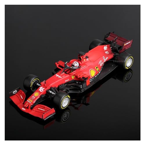 F1 Im Maßstab 1 18 Für Ferrari-Druckgussautomodell – SF23#16 Charles Leclerc #55 Carlos Sainz Racing 2023 – Sammleredition Druckgussmodelle Motorfahrzeuge(SF21 16# 2021,Standard Box) von DUEVEL