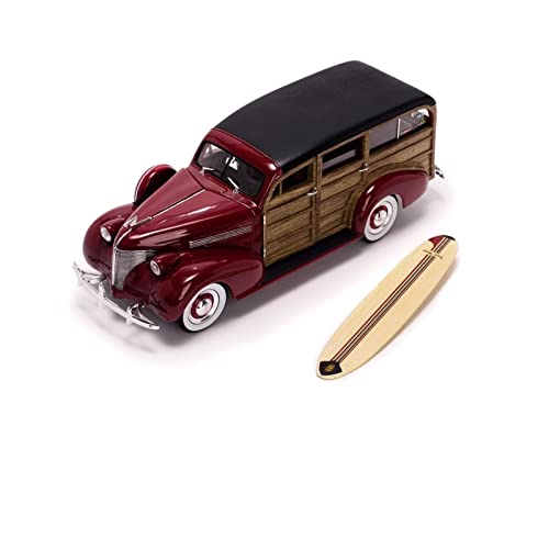 DUEVEL Für Simulation Automodell 1939 Chevrolet Woody Surf Auto Metall Automodell Ornamente 1 18 Druckgussmodelle Motorfahrzeuge(Rot) von DUEVEL