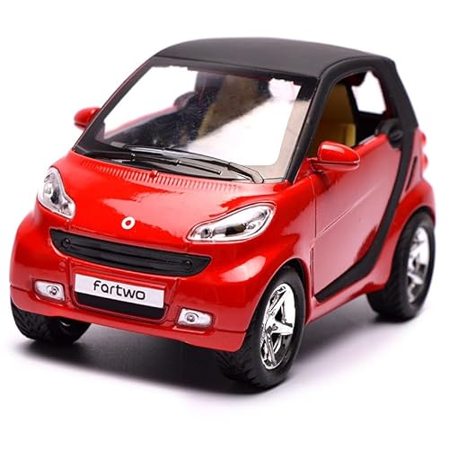 Für Skala Sterben Metall Mercedes-Benz Smart Alloy Toy Car Car Model Pullback Car Display Dekorationen Druckgussmodelle Motorfahrzeuge(Rot) von DUEVEL