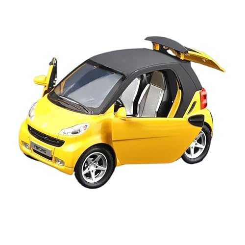 Für Skala Sterben Metall Mercedes-Benz Smart Alloy Toy Car Car Model Pullback Car Display Dekorationen Druckgussmodelle Motorfahrzeuge(Yellow) von DUEVEL