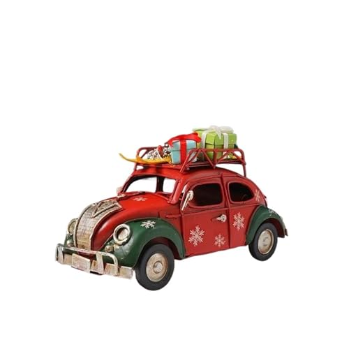 Für Weihnachtsdekoration Automodell Eisen Metall Miniatur Retro-Industriestil Bar Café Restaurant Weiche Requisiten Druckgussmodelle Motorfahrzeuge(Natural) von DUEVEL