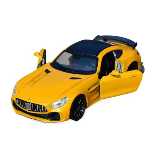 Kleines Modell 1 36 Für Mercedes Benz AMG GTR Legierung Sportwagen Modell Simulation Druckguss Metall Spielzeug Fahrzeug Modell Druckgussmodelle Motorfahrzeuge(Yellow) von DUEVEL
