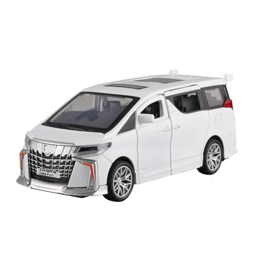 Kleines Simulationsauto 1 32 Für Toyota Alphard Luxus-MPV Legierungs-SUV Druckgussmodell Sound Licht Dekorative Trendige Ornamente Druckgussmodelle Motorfahrzeuge(White) von DUEVEL