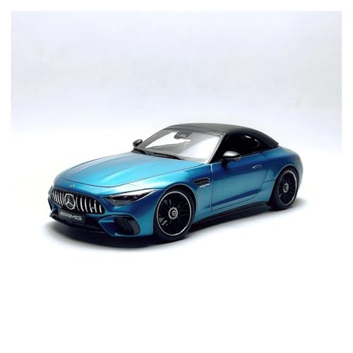 Maßstab 1 18 Für Mercedes-Benz SL63 AMG Aus Druckguss-Legierung Spielzeug Klassiker Sammlerstück Souvenir-Display Für Erwachsene Druckgussmodelle Motorfahrzeuge(Blau) von DUEVEL