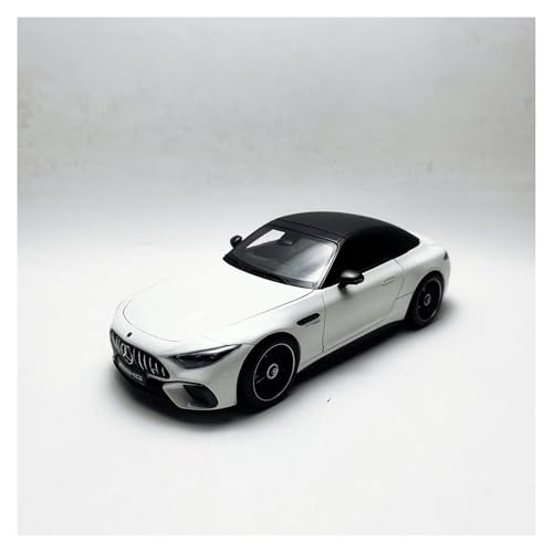 Maßstab 1 18 Für Mercedes-Benz SL63 AMG Aus Druckguss-Legierung Spielzeug Klassiker Sammlerstück Souvenir-Display Für Erwachsene Druckgussmodelle Motorfahrzeuge(White) von DUEVEL