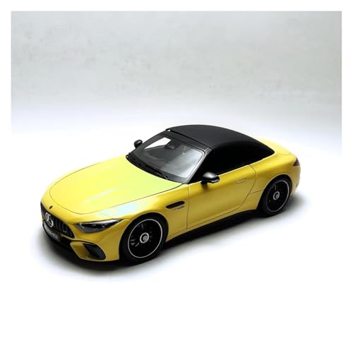 Maßstab 1 18 Für Mercedes-Benz SL63 AMG Aus Druckguss-Legierung Spielzeug Klassiker Sammlerstück Souvenir-Display Für Erwachsene Druckgussmodelle Motorfahrzeuge(Yellow) von DUEVEL