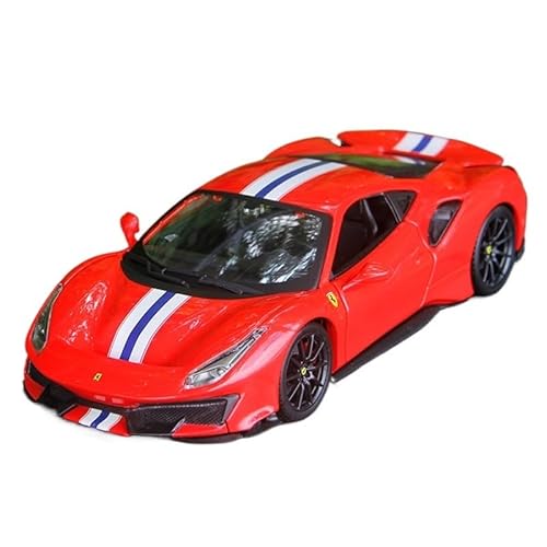 Maßstab 1 24 Für Ferrari 488pista-Automodell Aus Druckgussmetall Legierungsauto Sportwagen-Sammlungsspielzeug Druckgussmodelle Motorfahrzeuge(Rot) von DUEVEL