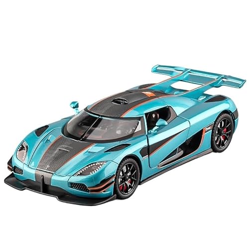 Maßstab 1 24 aus Metalldruckguss, Koenigsegg One1-Automodell, Legierungsmodell, Supersportwagen-Spielzeugsammlung Druckgussmodelle Motorfahrzeuge(Blau) von DUEVEL