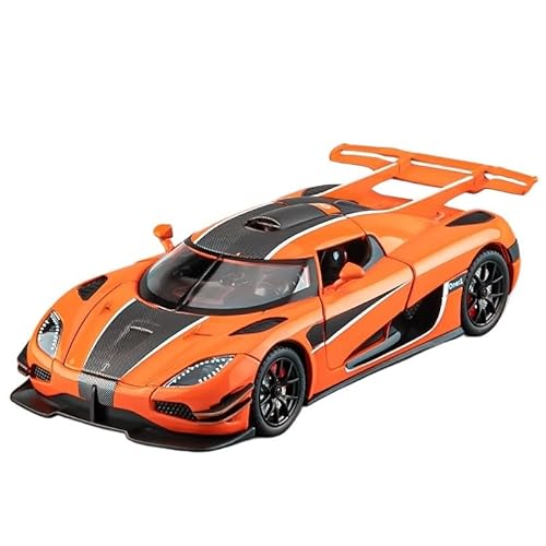 Maßstab 1 24 aus Metalldruckguss, Koenigsegg One1-Automodell, Legierungsmodell, Supersportwagen-Spielzeugsammlung Druckgussmodelle Motorfahrzeuge(Orange) von DUEVEL