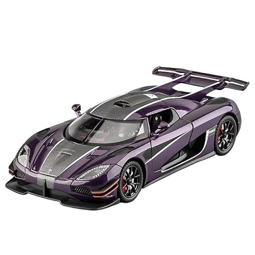 Maßstab 1 24 aus Metalldruckguss, Koenigsegg One1-Automodell, Legierungsmodell, Supersportwagen-Spielzeugsammlung Druckgussmodelle Motorfahrzeuge(Purple) von DUEVEL