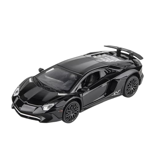 Maßstab 1 32 Für Lamborghini LP750-4SV Druckguss-Legierung Pullback-Auto Sammlerstücke Aus Druckguss-Spielzeug Druckgussmodelle Motorfahrzeuge(Schwarz) von DUEVEL