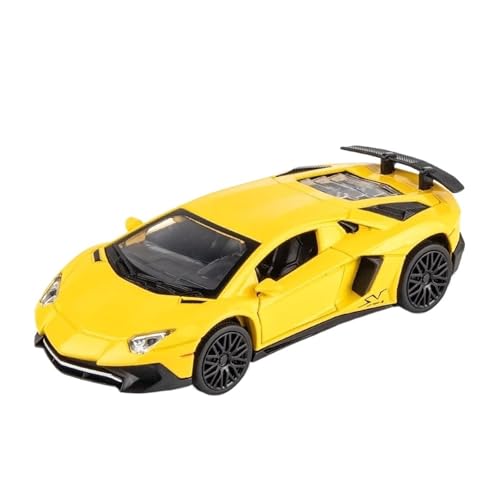 Maßstab 1 32 Für Lamborghini LP750-4SV Druckguss-Legierung Pullback-Auto Sammlerstücke Aus Druckguss-Spielzeug Druckgussmodelle Motorfahrzeuge(Yellow) von DUEVEL
