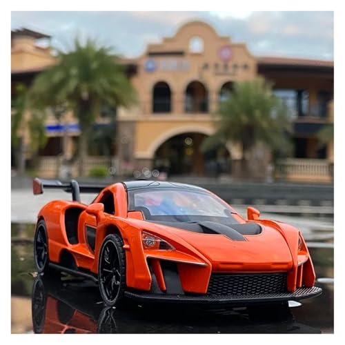 Maßstab 1 32 Für Toyota Senna Legierungs-Sportwagenmodell Hohe Simulation Metall-Rennwagen Mit Sound Licht Spielzeug Geschenk Für Kinder Druckgussmodelle Motorfahrzeuge(Orange) von DUEVEL