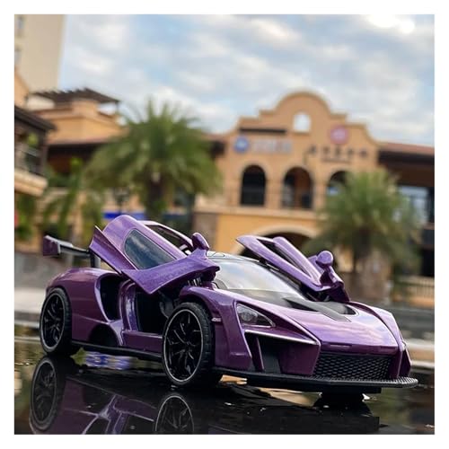 Maßstab 1 32 Für Toyota Senna Legierungs-Sportwagenmodell Hohe Simulation Metall-Rennwagen Mit Sound Licht Spielzeug Geschenk Für Kinder Druckgussmodelle Motorfahrzeuge(Purple) von DUEVEL