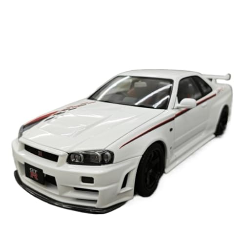Maßstab 1:18 für Nissan GTR R34 Skyline Weiß Lacoste Replik Legierung Automodellsammlung Druckgussmodelle Motorfahrzeuge von DUEVEL