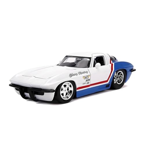 Maßstab 1:24 Für Corvette Stingray 1963 Antike Klassische Modellautos Fertige Miniaturfahrzeug-Sammlungsanzeige Druckgussmodelle Motorfahrzeuge(Rot) von DUEVEL