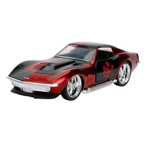 Maßstab 1:24 Für Corvette Stingray ZL1 1969 Antikes Klassisches Modell Fertiges Miniaturfahrzeug Sammlungsdisplay Druckgussmodelle Motorfahrzeuge(Rot) von DUEVEL