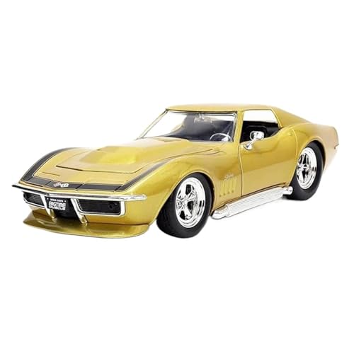 Maßstab 1:24 Für Corvette Stingray ZL1 1969 Antikes Klassisches Modell Fertiges Miniaturfahrzeug Sammlungsdisplay Druckgussmodelle Motorfahrzeuge(Yellow) von DUEVEL