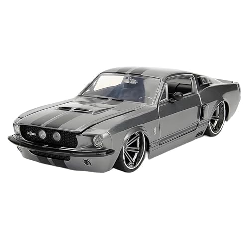 Maßstab 1:24 Für Ford Shelby GT500 1967 Antikes Klassisches Modell Fertiges Automodell Partyszene Ornamente Druckgussmodelle Motorfahrzeuge(Gray 1) von DUEVEL