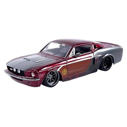 Maßstab 1:24 Für Ford Shelby GT500 1967 Antikes Klassisches Modell Fertiges Automodell Partyszene Ornamente Druckgussmodelle Motorfahrzeuge(Rot) von DUEVEL