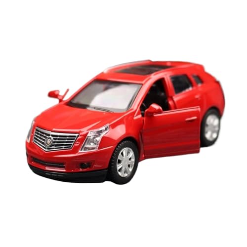 Mini-Fahrzeuge Spielzeug 1/43 Cadillac SRX SUV Druckguss Metall Spielzeugauto Modell Fahrzeug Miniatur Erwachsene Jungen Mädchen Geburtstag Ideen Druckgussmodelle Motorfahrzeuge(Rot) von DUEVEL