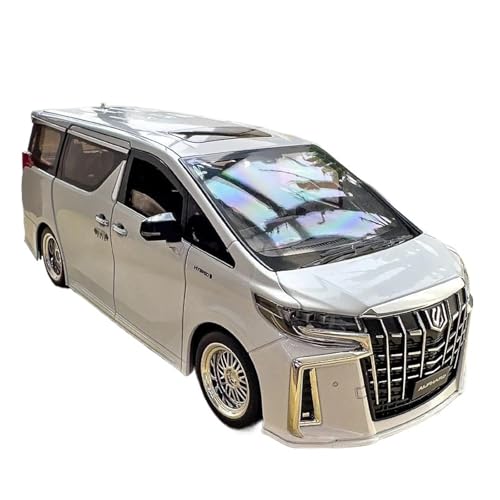Neue 1 18 Für Toyota Alphard MPV Legierung Auto Diecast Metall Spielzeug Fahrzeuge Simulation Sound Und Licht Erwachsene Sammlung Druckgussmodelle Motorfahrzeuge(White) von DUEVEL