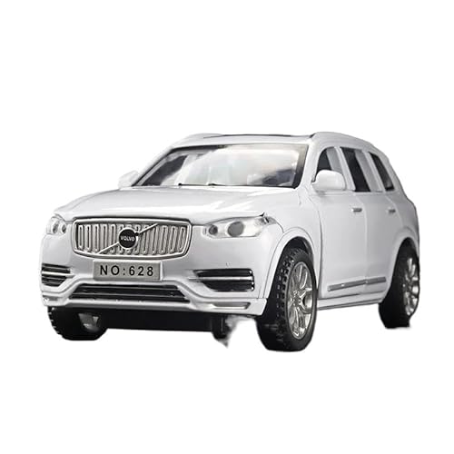 Proportionen Replik 1:32 Volvo XC90 SUV Legierung Auto Druckguss Metall Modell Sound Licht Spielzeug Hause Dekoration Ornamente Automodell Druckgussmodelle Motorfahrzeuge(White) von DUEVEL