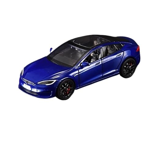 Spielzeugauto 1 24 Maßstab Für Tesla Model S Metalllegierung Modellauto Mit Klang Und Licht Zentralsteuerungs-Ornament Druckgussmodelle Motorfahrzeuge(Blau) von DUEVEL