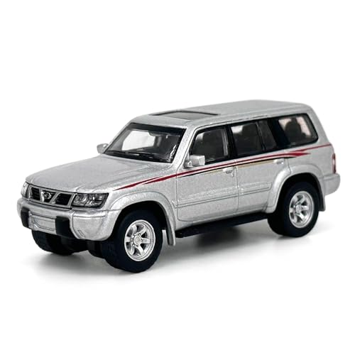 Statisch 1 64 Für Nissan Patrol Y61 1998 Auto-Legierungsdruckguss-Modell Sammlung Dekoration, Ornamente, Geschenkmodell Druckgussmodelle Motorfahrzeuge(Silber) von DUEVEL
