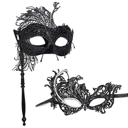 DUGEGAYL Venezianische Maske Damen,2Pcs Vintage Venezianische Maske, Perfekt für Maskeraden und Cosplay,Venezianische Maske in Gold Schwarz Stock DUGEGAYL Venezianische Maske Damen,2Pcs Vintage Venezianische Maske, Perfekt für Maskeraden und Cosplay,Venezianische Maske in Gold Schwarz Stock von DUGEGAYL