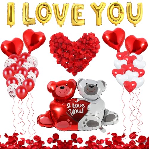 DUGEHO Love Luftballons Rot 35 Stück Set,konfetti luftballons,1000 Stück Rosenblätter,Romantisch Deko,Dekoration für Romantische Atmosphäre, Heiratsantrag, Valentinstag Deko Hochzeit DUGEHO Love Luftballons Rot 35 Stück Set,konfetti luftballons,1000 Stück Rosenblätter,Romantisch Deko,Dekoration für Romantische Atmosphäre, Heiratsantrag, Valentinstag Deko Hochzeit von DUGEHO