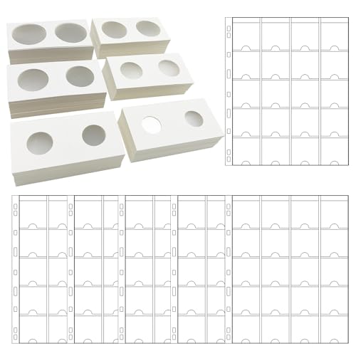 DUGYIRS 300 Münzhalter aus Pappe Münzen Flips in 6 Verschiedenen Größen mit 6 Blatt Münztaschen-Seiten für Anzeige der Münzsammlung DUGYIRS 300 Münzhalter aus Pappe Münzen Flips in 6 Verschiedenen Größen mit 6 Blatt Münztaschen-Seiten für Anzeige der Münzsammlung von DUGYIRS