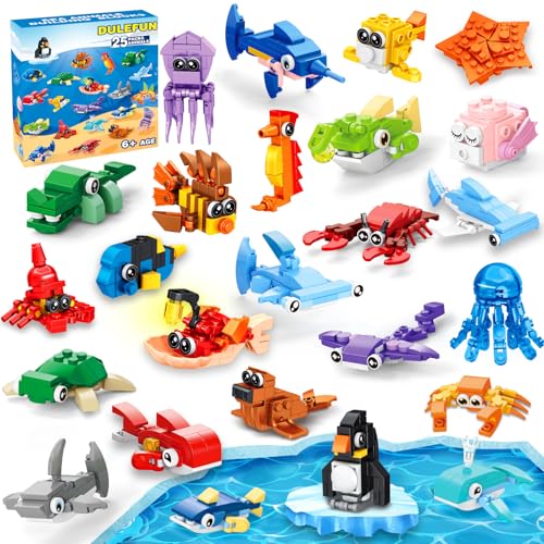 DULEFUN 25 Stück Meerestier-Bausteine, Partygeschenke für Kinder, Baustein-Spielzeug, Weihnachten, Valentinstag, Ostern, Geburtstag, Party, Geschenk für Jungen und Mädchen DULEFUN 25 Stück Meerestier-Bausteine, Partygeschenke für Kinder, Baustein-Spielzeug, Weihnachten, Valentinstag, Ostern, Geburtstag, Party, Geschenk für Jungen und Mädchen von DULEFUN