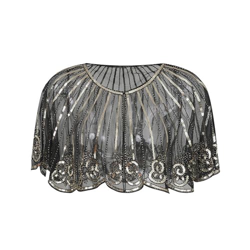 Abendumhang für Flapper Cheongsam Dünne Pailletten Schal Strickjacke Prom Party Kleid für Damen-Accessoires(1) von DUMRALBQE
