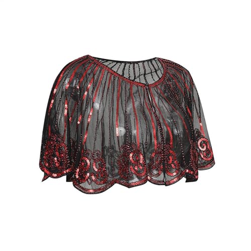 Abendumhang für Flapper Cheongsam Dünne Pailletten Schal Strickjacke Prom Party Kleid für Damen-Accessoires(2) von DUMRALBQE