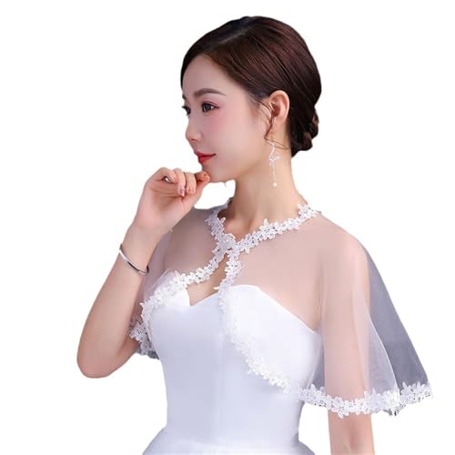 Abendumhang für Flapper Damen Dünnschliff Schal Sommer mit Neckholder Kleid Cape für Damen-Accessoires(Weiß) von DUMRALBQE