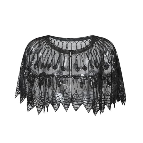 Abendumhang für Flapper Kleine Schal Party Bankett Kleider Mesh Cane Kurze Oberbekleidung für Damen-Accessoires(1) von DUMRALBQE
