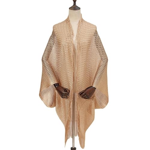 Abendumhang für Flapper Mesh Glänzende Seide Sonnenschirm Schal Kleidung Dünne Synthetische Strickjacke für Damen-Accessoires Abendumhang für Flapper Mesh Glänzende Seide Sonnenschirm Schal Kleidung Dünne Synthetische Strickjacke für Damen-Accessoires von DUMRALBQE