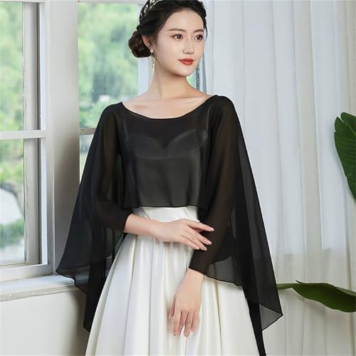 Abendumhang für Flapper Sommer Dünne Schal Hochzeit Kleid Täglichen Mit Rock Cape Weibliche für Damen-Accessoires(Black) von DUMRALBQE