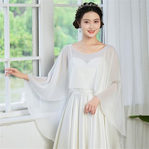 Abendumhang für Flapper Sommer Dünne Schal Hochzeit Kleid Täglichen Mit Rock Cape Weibliche für Damen-Accessoires(Weiß) von DUMRALBQE